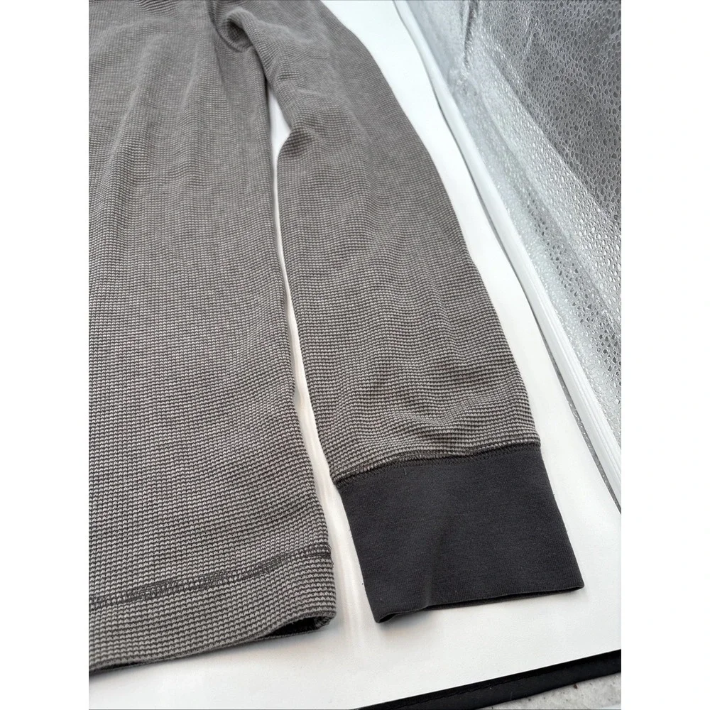 Banana Republic Thermal Style Long Sleeve‎ Shirt Mens Size Large Gray Cotton
